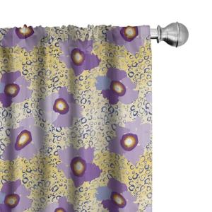 ABAKUHAUS Floral Juego de 2 Paños Cortinas, Vibrante Abstra…