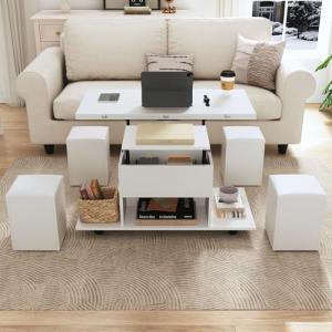 Fppuueg Mesa de Centro Elevable con Escritorio Elevable y 4…