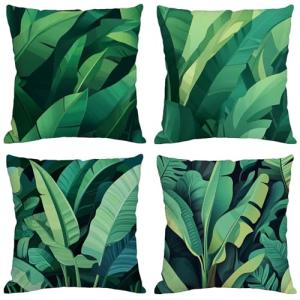 Fundas Cojines 70x70 cm Juego de 4 Verde Cojines Exterior I…