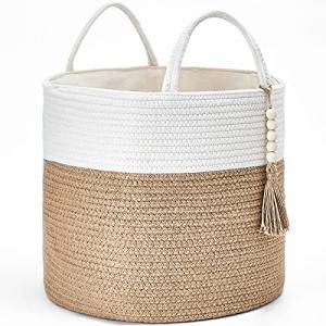 Mkono Cesta de almacenamiento tejida decorativa de cuerda n…