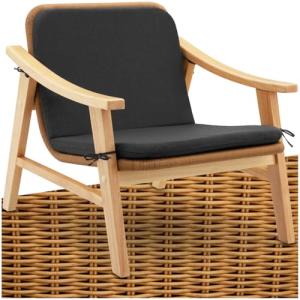 TecTake® Silla de Jardín con Cojín, Estructura de Madera La…