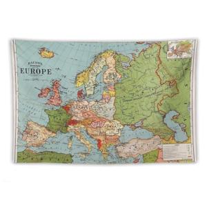 Póster retro del mapa estándar europeo de tocino dibujado p…