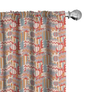ABAKUHAUS Abstracto Juego de 2 Paños Cortinas, Ondas de Mar…