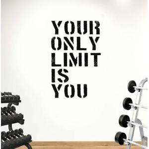 Plantilla de arte de pared para gimnasio, tu único límite e…