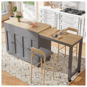 Wyibwy Mesa de bar extensible (118 – 180 × 50 × 94 cm), isl…