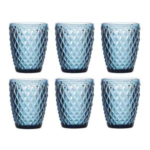 UNISHOP Set de 6 Vasos Azules de 27cl, Vasos de Vidrio para…