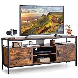 KOMFOTTEU Mueble de TV industrial para hasta 65 pulgadas, b…