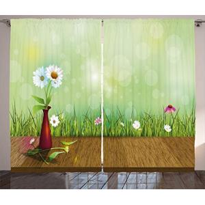ABAKUHAUS Floral Cortinas, Florece en un florero Grass, Sal…