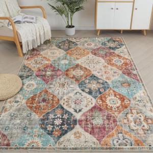 Xfrog Alfombra con flores, estilo bohemio, antideslizante,…