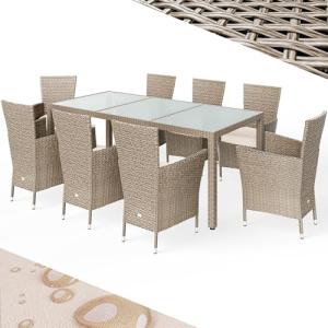 CASARIA® Conjunto Jardín Poliratán 8 Sillas Apilables Mesa…