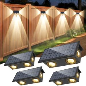 NATPOW Aplique Solar Exterior Pared, 4 Piezas Luces Solares…