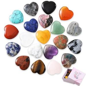 20 Piezas Piedras Naturales Corazón, Piedras Decorativas co…