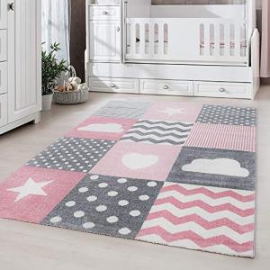 Carpetsale24 Alfombra Infantiles, Color Rosa, diseño de cor…