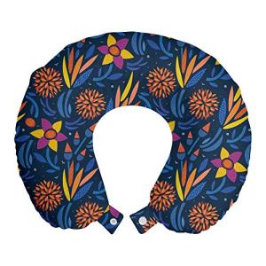 ABAKUHAUS Floral Cojín de Viaje para Soporte de Cuello, Flo…