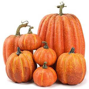 OTMVicor - 7 calabazas artificiales, decoración de otoño pa…