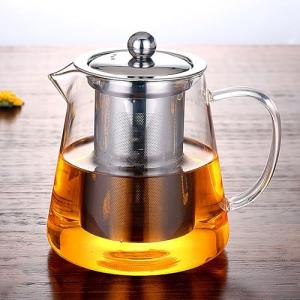 YUEMING Tetera de vidrio transparente con infusor desmontab…