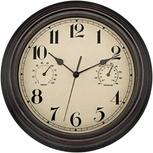 Foxtop Reloj de Pared para Interior y Exterior, silencioso,…
