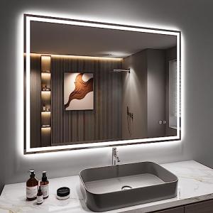 Dripex Espejo de Baño con Luz LED 60 x 80 cm, Antivaho, Blu…