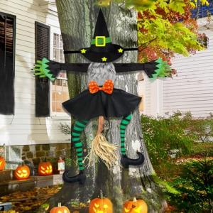 KUJAIS Brujas Decoracion Halloween Exterior: 110cm Bruja Ch…