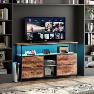 Mueble TV de 137 cm, mueble de TV industrial con 4 cajones,…