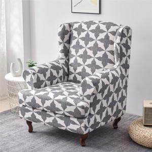 Highdi Funda de Sillón Orejero Elástica 2-Piezas con Estamp…