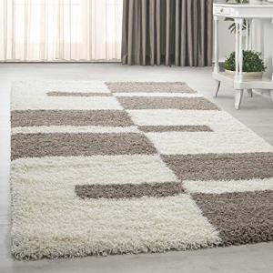 HomebyHome Alfombra Salon Peludo de Pelo Largo Beige 120x17…