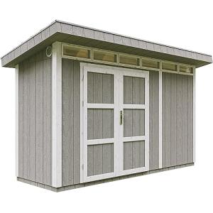Caseta de jardín 4,3m²-L161xW411cm - con Suelo,Baldosas Bit…