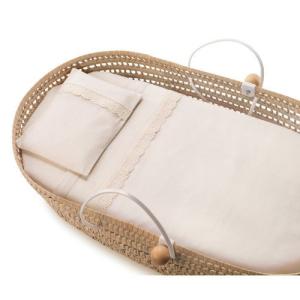 Sábana para cuna moises beige con puntillas - para bordar a…