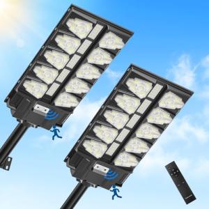 Viugreum Farolas Solares Exterior 2000W 2 Packs, Farola Pot…