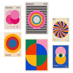 Nacnic Set De 6 Pósters Formas Geometricas Bauhaus Colores…