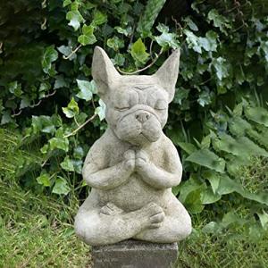 MINGZE Estatua de Buda de Bulldog, Estatuilla de Resina Zen…