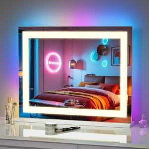 FENCHILIN Espejo Maquillaje con Luz 58x46cm Barra de Luz RG…