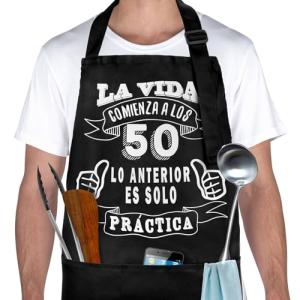 Kaempe Regalo 50 Años Hombre Mujer, Delantal Cocina Hombre…