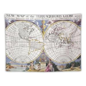 Póster retro con diseño de mapa de la Tierra Nueva Tierra,…