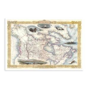 BFTIUTG Póster de mapa histórico de Canadá alrededor de 185…