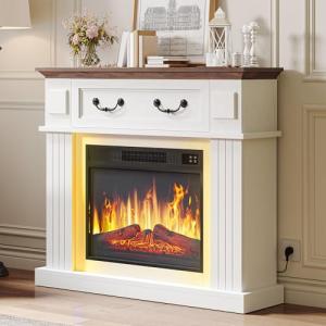 YITAHOME Chimenea Electrica Blanco, 38″ Chimeneas Electrica…