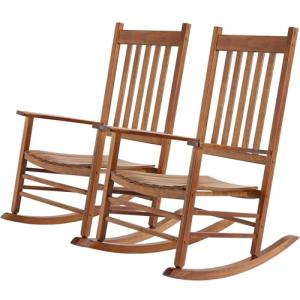 MAMIZO Mecedora de Madera, Juego de 2 sillas mecedoras Negr…