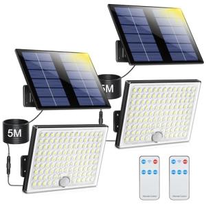 Luz Solar Exterior con Sensor de Movimiento, Foco Solar Ext…