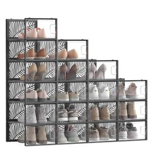SONGMICS Cajas para Zapatos Transparentes, 18 Cajas de Zapa…