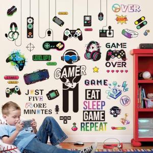 decalmile Pegatinas de Pared Gamer Juegos Vinilos Decorativ…
