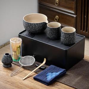 TEANAGOO Matcha Kit   2 Tazas con caja de almacenamiento, 1…