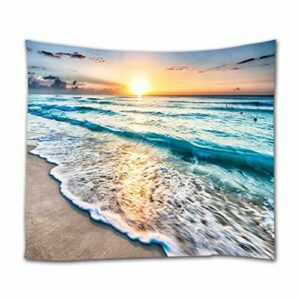 A.Monamour Tapices de Pared Puesta De Sol Océano Azul Mar O…