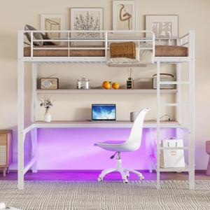 Kebnor Cama alta de madera con cajones de almacenamiento, s…
