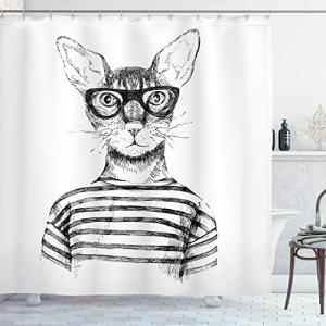 ABAKUHAUS Blanco Gris Negro Cortina de Baño, Hipster Nuevo…