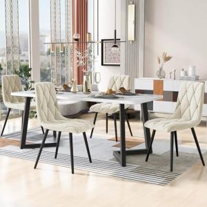 Conjunto de comedor moderno, 117 × 68 cm, mesa de comedor r…