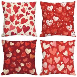Fundas Cojines 80x80 cm Juego de 4 Burdeos Cojines Exterior…