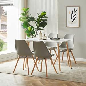 FURNITABLE Conjunto de comedor con 4 sillas, juego de mesa…
