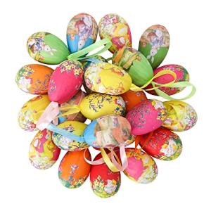 24 Piezas Huevos de Pascua Decoraciones, Huevos de Pascua P…