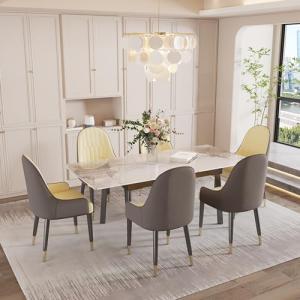 FATIVO Juego de Mesa Comedor Extensible con 6 Sillas, 130 c…