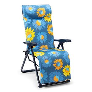 SOLENNY Tumbona Plegable de Jardín Regulable Acolchada 86x6…